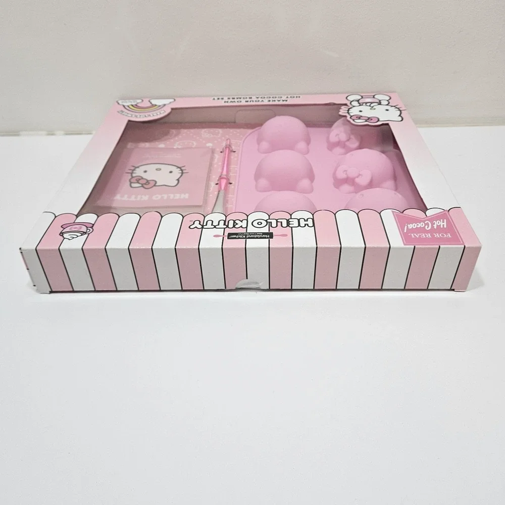 Hello Kitty Hot Cocoa Bombs Set 15 Pc. Silicone Mold, Brush, Gift Bags & Book